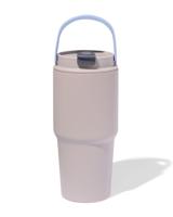 HEMA Drinkbeker met rietje 600ml rvs grijs (grijs) - thumbnail