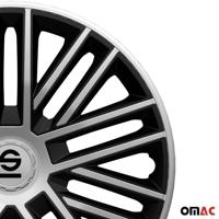 4-Delige Sparco Wieldoppenset Bergamo 14-inch zilver/zwart SP1485SVBK - thumbnail