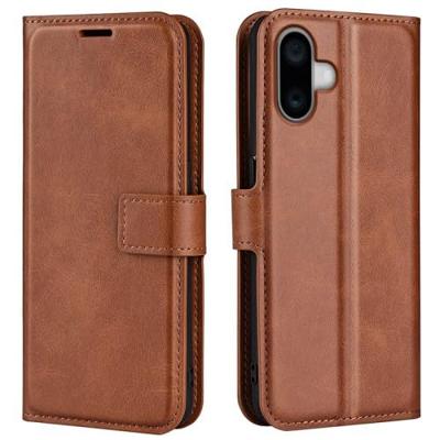 Casecentive Leren Wallet case met sluiting iPhone 16 bruin