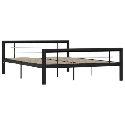 VidaXL Bedframe metaal zwart en wit 120x200 cm