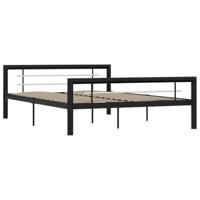 VidaXL Bedframe metaal zwart en wit 120x200 cm - thumbnail
