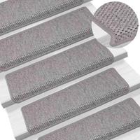 Trapmatten zelfklevend Sisal-Look 30 st 65x21x4cm zilverkleurig - thumbnail