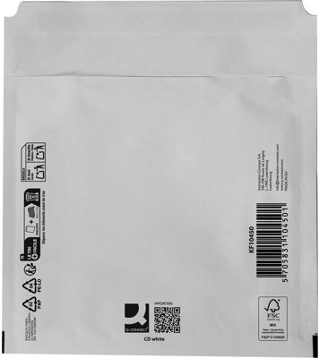 Q-CONNECT luchtkussenenveloppen, wit, CD, 200 x 175 mm, doos van 100 stuks