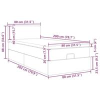 Ottoman bed met matras 80x200cm stof donkergrijs - thumbnail