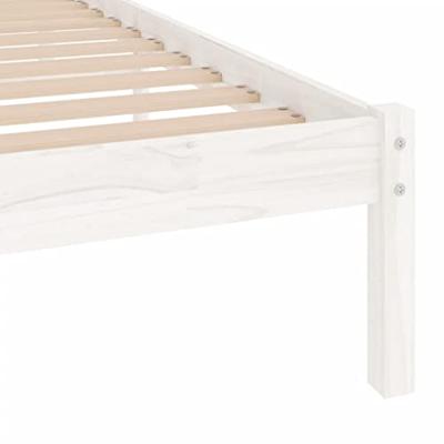 Bedframe massief grenenhout wit 100x200 cm