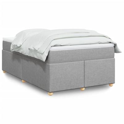 Boxspring met matras stof lichtgrijs 140x190 cm - thumbnail