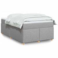 Boxspring met matras stof lichtgrijs 140x190 cm - thumbnail
