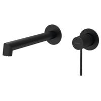 Wastafel Mengkraan 2-gats Hangend Hoog Sapho Solaris Mat Zwart - thumbnail