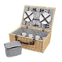 Picknickmand voor 4 personen van wilgentenen, 25-delig, B54 x D37 x H21 cm - thumbnail