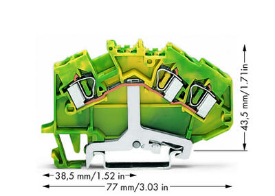 WAGO 781-637 Aardingsklem 6 mm Spanveer Toewijzing: Terre Groen, Geel 50 stuk(s)