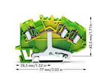 WAGO 781-637 Aardingsklem 6 mm Spanveer Toewijzing: Terre Groen, Geel 50 stuk(s) - thumbnail