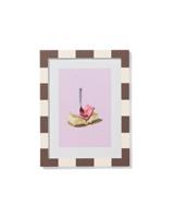 HEMA Fotolijst 15x20cm hout strepen (donkerbruin) - thumbnail