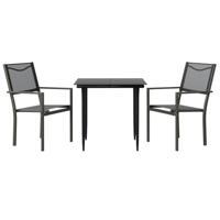3-delige Tuinset textileen en staal zwart - thumbnail