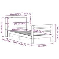 Bedframe zonder matras massief grenenhout 90x190 cm - thumbnail