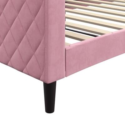 Slaapbank 100x200 cm fluweel roze