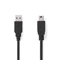 Nedis CCGL60300BK20 USB-kabel 2 m USB 2.0 USB A Mini-USB B Zwart - thumbnail