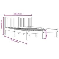 Bedframe massief grenenhout grijs 200x200 cm - thumbnail