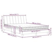 Bed met matras "Hanko" stof lichtgrijs 140x190 cm - thumbnail