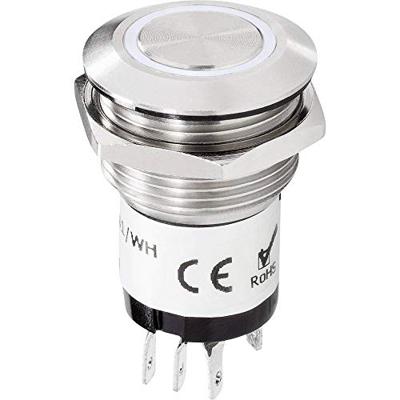 Renkforce RF-4707814 Belknop 1-voudig RVS, Wit 24 V DC/ 2 A, 24 V AC/ 1 A Renkforce RF-4707814 Belknop 1-voudig RVS, Wit 24 V DC/ 2 A, 24 V AC/ 1 A