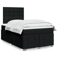 Boxspring met matras stof zwart 120x190 cm - thumbnail