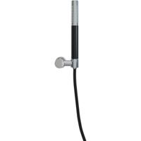 Wiesbaden UniMatch - Handdoucheset met Staafhanddouche - 1 stand - Doucheslang en Wandhouder - Kantelbaar - Chroom/Mat Zwart - thumbnail