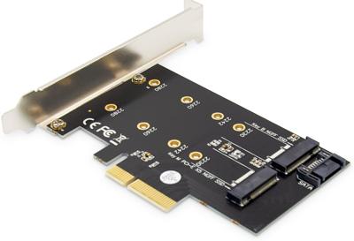 Digitus DS-33170 2 + 1 poorten M.2-controller PCIe Geschikt voor: 2230, 2242, 2260, 2280 Incl. Low-Profile slotplaat Digitus DS-33170 2 + 1 poorten M.2-controller PCIe Geschikt voor: 2230, 2242, 2260, 2280 Incl. Low-Profile slotplaat