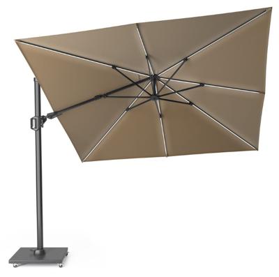 Platinum | Zweefparasol Challenger T² Glow 300 x 300 cm | Taupe