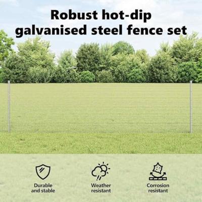 VidaXL Hek met paal zilver 0,6 x 10 m staal