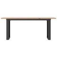 Salontafel O-frame 110x40x45 cm massief grenenhout en gietijzer - thumbnail