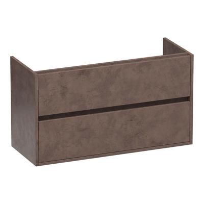 Brauer Adore - Onderkast Ondiep - 100 cm - met 2 Softclose Lades Greeploos en 1 Sifon Uitsparing - Erosion