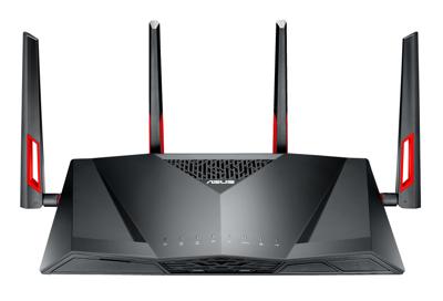ASUS DSL-AC88U AC3100 Wi-Fi Gigabit Modem Router, tot 18x snelheid dan VDSL2, USB 3.0 voor LTE/3G-aansluiting, mediaserver voor (BT Infinity, YouView, TalkTalk, EE en Plusnet Fibre) - zwart