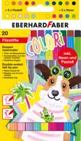 20 Duo viltstiften 2 en 3-4 mm Eberhard Faber assorti - thumbnail
