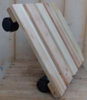 Houten trolly vierkant plastic wieltjes - Warentuin mix - thumbnail