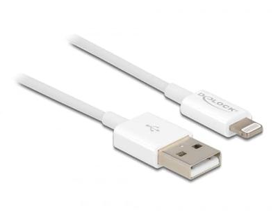 Delock 83001 USB data- en voedingskabel voor iPhone, iPad, iPod wit 15cm