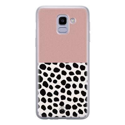 Samsung Galaxy J6 (2018) siliconen hoesje - Pink dots Samsung Galaxy J6 (2018) siliconen hoesje - Pink dots