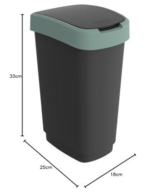 Rotho twist afvalbak 10l mistletoe groen/antraciet