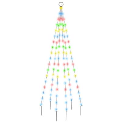 Vlaggenmast kerstboom 108 LED's meerkleurig 180 cm Vlaggenmast kerstboom 108 LED's meerkleurig 180 cm