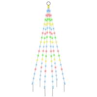 Vlaggenmast kerstboom 108 LED's meerkleurig 180 cm - thumbnail
