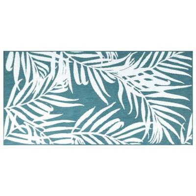 VidaXL Buitenkleed omkeerbaar 80x150 cm aqua en wit VidaXL Buitenkleed omkeerbaar 80x150 cm aqua en wit