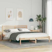 Bedframe met hoofdeinde Bruin 160 x 210 cm Massief grenenhout - thumbnail
