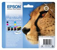 Epson Inktcartridge T0715 Origineel Combipack Zwart, Cyaan, Magenta, Geel C13T07154012 - thumbnail