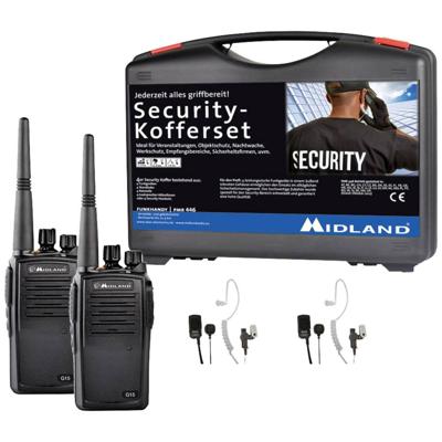Midland G15 Pro NC PMR 2er Security-Koffer inkl. MA 31-M C1127.S2 PMR-portofoon Set van 2 stuks