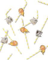 HEMA Papieren rietjes feestbeest - 10 stuks - thumbnail