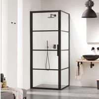 Douchecabine Sealskin Soho 90x80 cm Met Draaideur Links Hoekcabine 8 mm Helderglas Mat Zwart - thumbnail