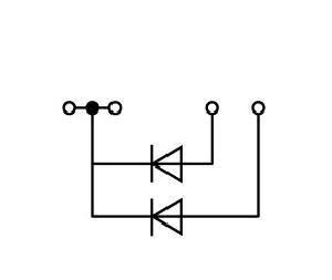 WAGO 279-620/281-408 Diodeklem 4 mm Spanveer Toewijzing: L Grijs 100 stuk(s)