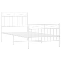 Bedframe met hoofd- en voeteneinde metaal wit 90x190 cm - thumbnail