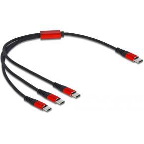 DeLOCK 86712 laadkabel USB-kabel 0,3 m USB 2.0 USB C --> 3 x USB C Zwart, Rood DeLOCK 86712 laadkabel USB-kabel 0,3 m USB 2.0 USB C --> 3 x USB C Zwart, Rood