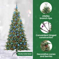VidaXL Kunstmatige inklapbare kerstboom groen 180 cm pe en pvc - thumbnail