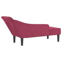 Chaise longue met kussens fluweel wijnrood - thumbnail