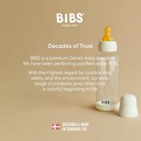 BIBS Glas Latex Medium Flow Babyfles 2+ Maanden Ivory - thumbnail